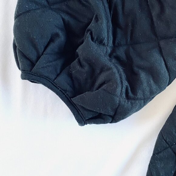 Vero Moda quilted puff sleeve mini dress Womens Medium black square neck boho - Picture 9 of 11